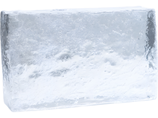 Rectangular block of ice isolated on transparent background, perfect for cold drink, freshness, and beverage visuals.