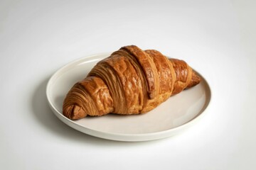 A photograph of a freshly baked French croissant