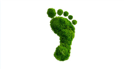 A green footprint on the ground, promoting environmental consciousness and eco-friendliness. The image symbolizes a commitment to sustainability and a reduced impact on the planet