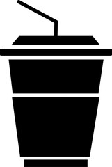 Cold Drink Glass Disposable Plastic Cup Flat Vector Illustration