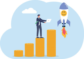 illustration of improving business performance through new ideas and innovations
