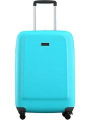 Obraz premium Travel suitcase isolated on transparent background, perfect for tourism and vacation visuals..