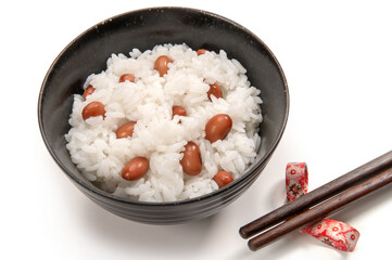 紅大豆を炊いて作った豆ごはん