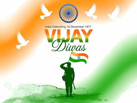 Indian soldier salutes flag on vijay diwas celebrating victory and patriotism - Powered by Adobe