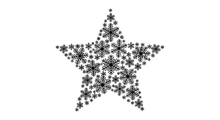 Intricate snowflake star shape isolated on white background for winter holiday decorations