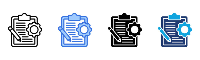 Project Management icon Multi Style Vector Illustration