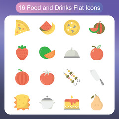 Sweet Desserts And Bakery Delights Symbols – Flat Icons Set 7
