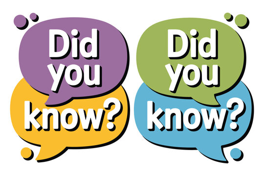 Two sets of colorful speech bubbles ask "Did you know?" in a playful and engaging design.