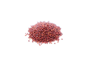 red quinoa seeds isolated on white background
