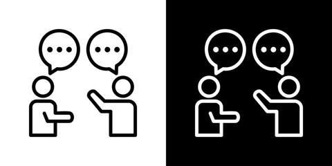 Conversation Icon Set. Clean Line Design With Light And Dark Versions For Versatile Use. 