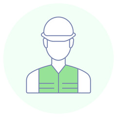 Worker with Safety Vest icon, Safety Worker, PPE Person, Construction Worker, Site Supervisor