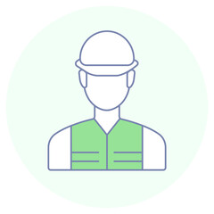 Worker with Safety Vest icon, Safety Worker, PPE Person, Construction Worker, Site Supervisor