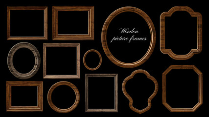 木の額縁フレームセット,四角・楕円