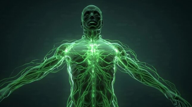 Human Lymphatic System 3D Medical Visual Representation