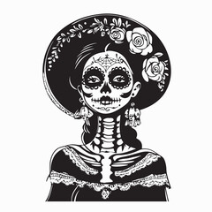 Mexican Día de los Muertos Holiday Vector isolated on white background