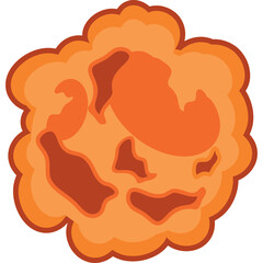 Fiery orange and brown abstract explosion graphic with transparent background and concentric layered rings