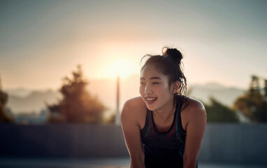 An outdoor running and fitness lifestyle with morning sunlight, motivation, and healthy energy.
