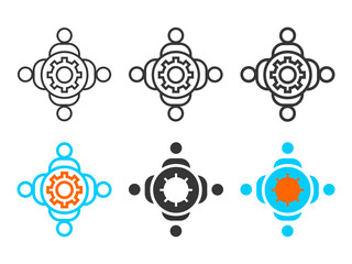 teamwork icon set multiple style collection	
