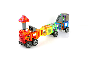Vibrant Magnetic Construction Train with Cute Animal Characters