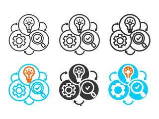 continuous icon set multiple style collection	
