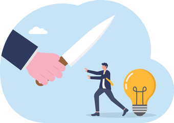 illustration of idealism in safeguarding business ideas and innovations amid big company threats

