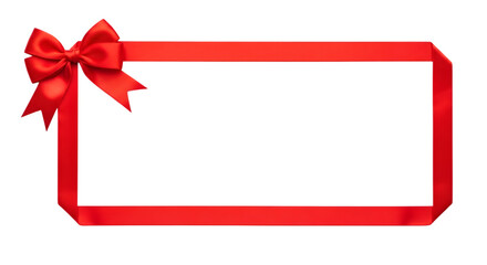 Red ribbon frame with a bow