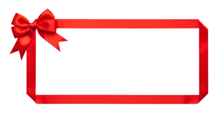 Red ribbon frame with a bow