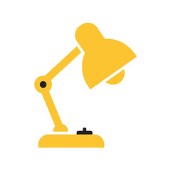 Yellow desk lamp icon isolated on white background, vector illustration isolated on white background, Vector