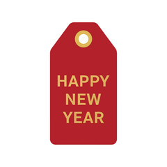 Red gift tag with golden 