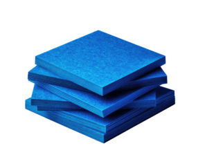 Stack of vibrant blue square papers