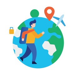 business man holding globe