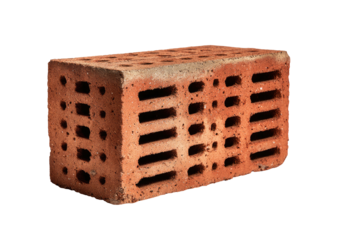Red brick with perforations on black backdrop