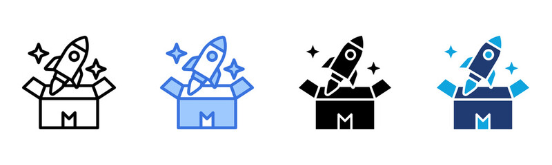 New Launch icon Multi Style Vector Illustration