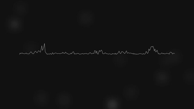 White audio waveform spectrum animation. Alpha channel, spectrum audio animation, Wave form Audio Isolated on transparent background. Audio spectrum wave effect, waveform beats,