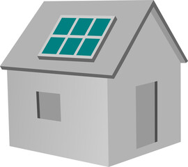 Eco-Friendly House with Solar Panels — Vector Illustration Representing Green Energy and Sustainable Living