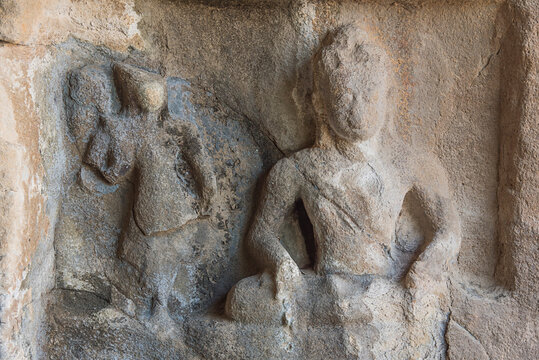 Pandavleni or The Trirashmi Caves or Nashik Caves, a group of twenty-four Hinayana Buddhist caves, a holy Buddhist and Jain site, The cave has images of Buddhas, Bodhisattvas sculptures, Nashik, India