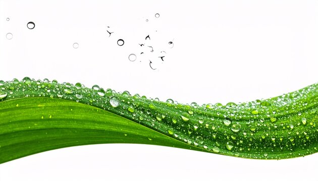 Vibrant Green Leaf Adorned with Sparkling Water Droplets - Powered by Adobe