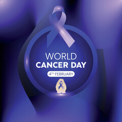 World Cancer day poster background template symbol vector illustration.