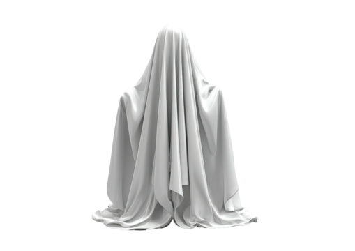 Draped fabric ghost figure