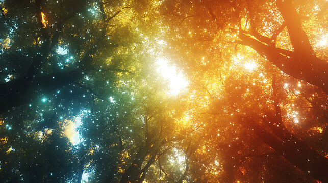 Digital fusion of forest canopy with holographic illumination