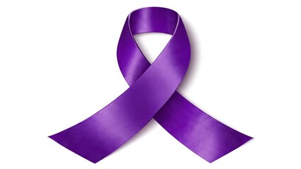 Purple ribbon looped centrally, symbolizing awareness, solidarity, hope, and cohesive unity for all - Powered by Adobe