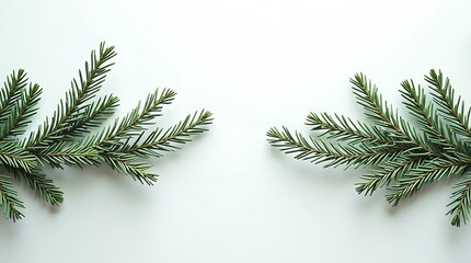 Minimal Pine Branch Christmas Tree Design on Light Background for Holiday Decor