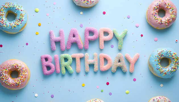 Happy birthday sweet greetings colorful design