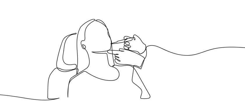 One continuous line of cosmetic procedures simple outline vector illustration. Editable stroke.