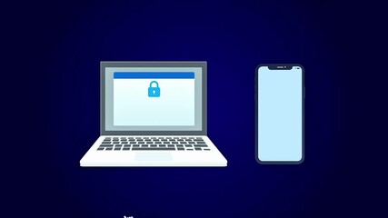 Two factor authentication process for secure login on a laptop using a mobile phone for verification