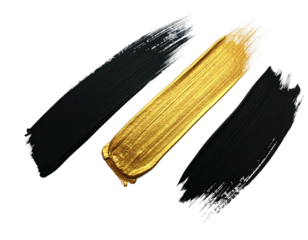 Gold paint stroke between two black paint strokes