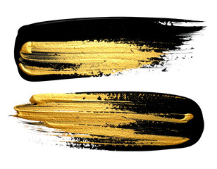 Fototapeta premium Gold strokes on black background