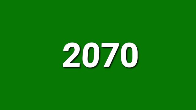 White number 2070 displayed prominently on a solid green background with a subtle shadow effect year