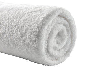 Rolled white towel