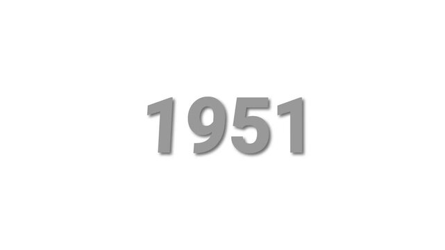 Gray number 1951 with a shadow effect on a white background year numeral